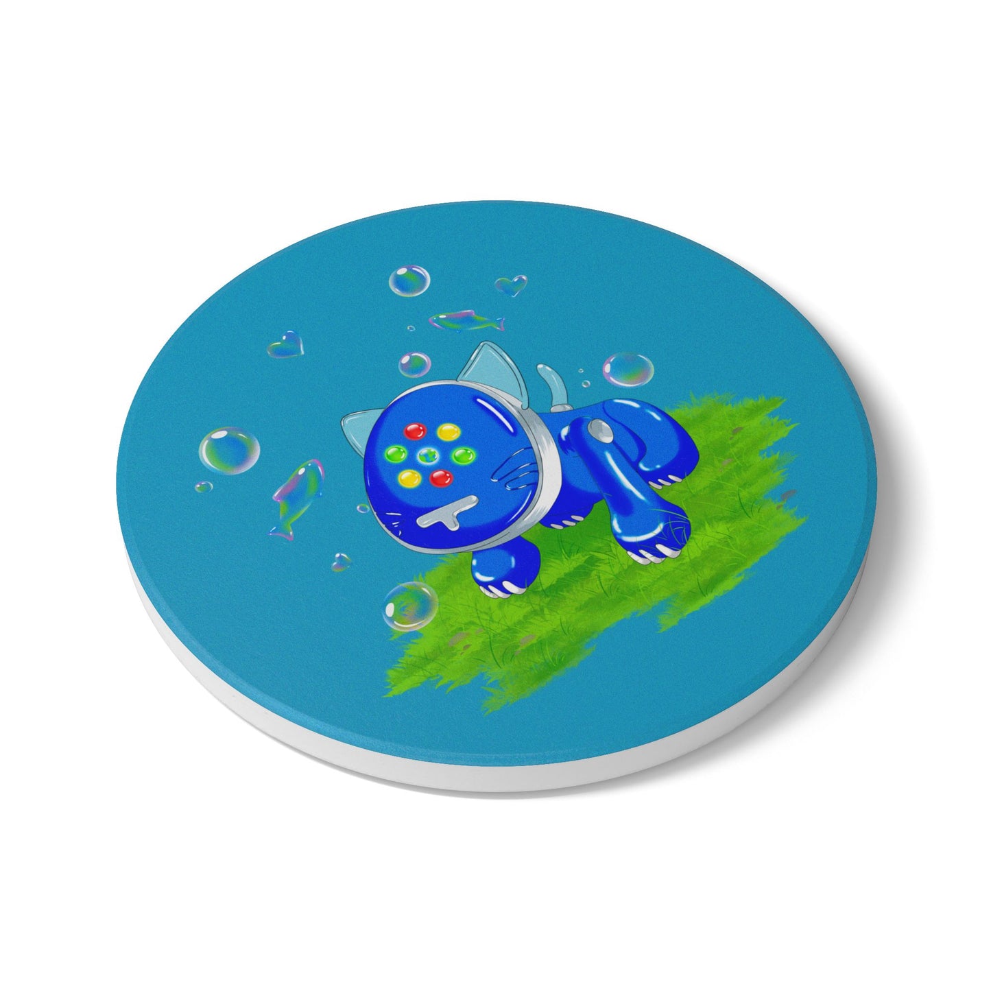 Bubbly iCat Ceramic Coaster