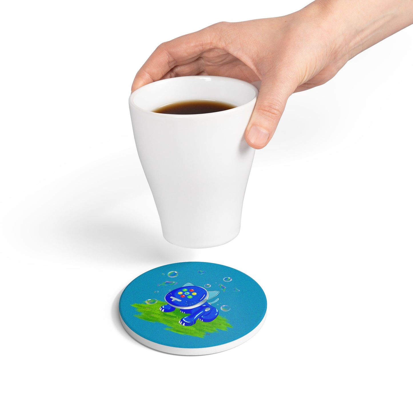 Bubbly iCat Ceramic Coaster