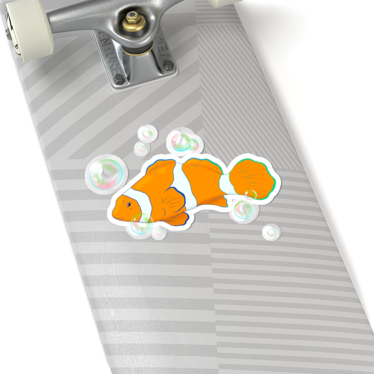 Clownfish Bubble Kiss-Cut Sticker — Cute Aquarium Fish Decal