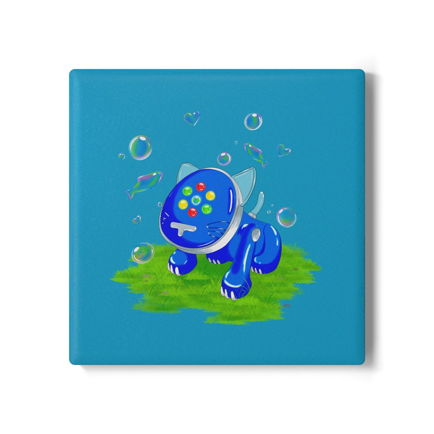 Bubbly iCat Ceramic Coaster