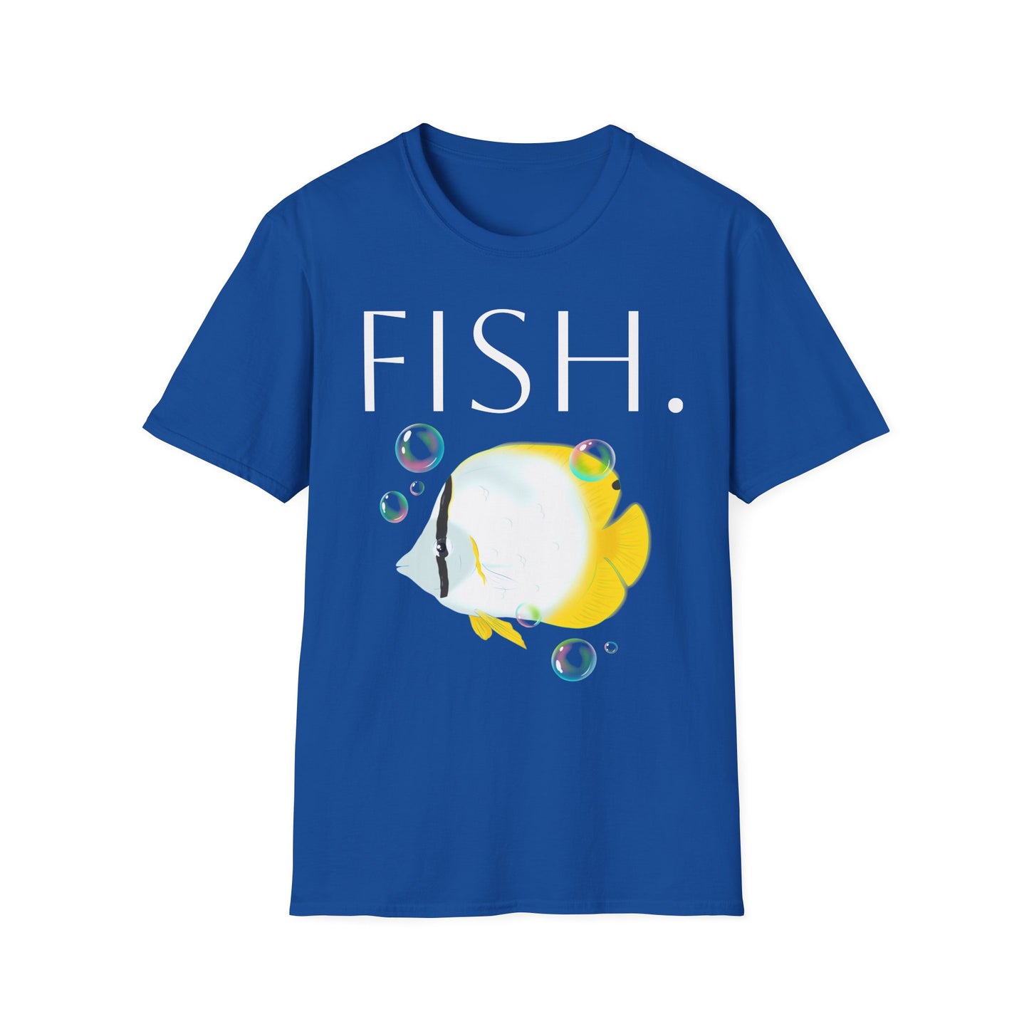 Fish — Tropical Angelfish Design with Bubbles
