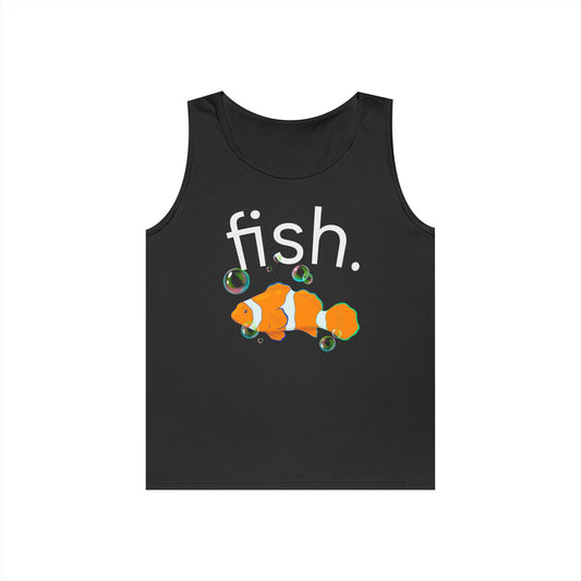 Clownfish Tank Top - 'fish.' Graphic Marine Tee for Ocean Lovers