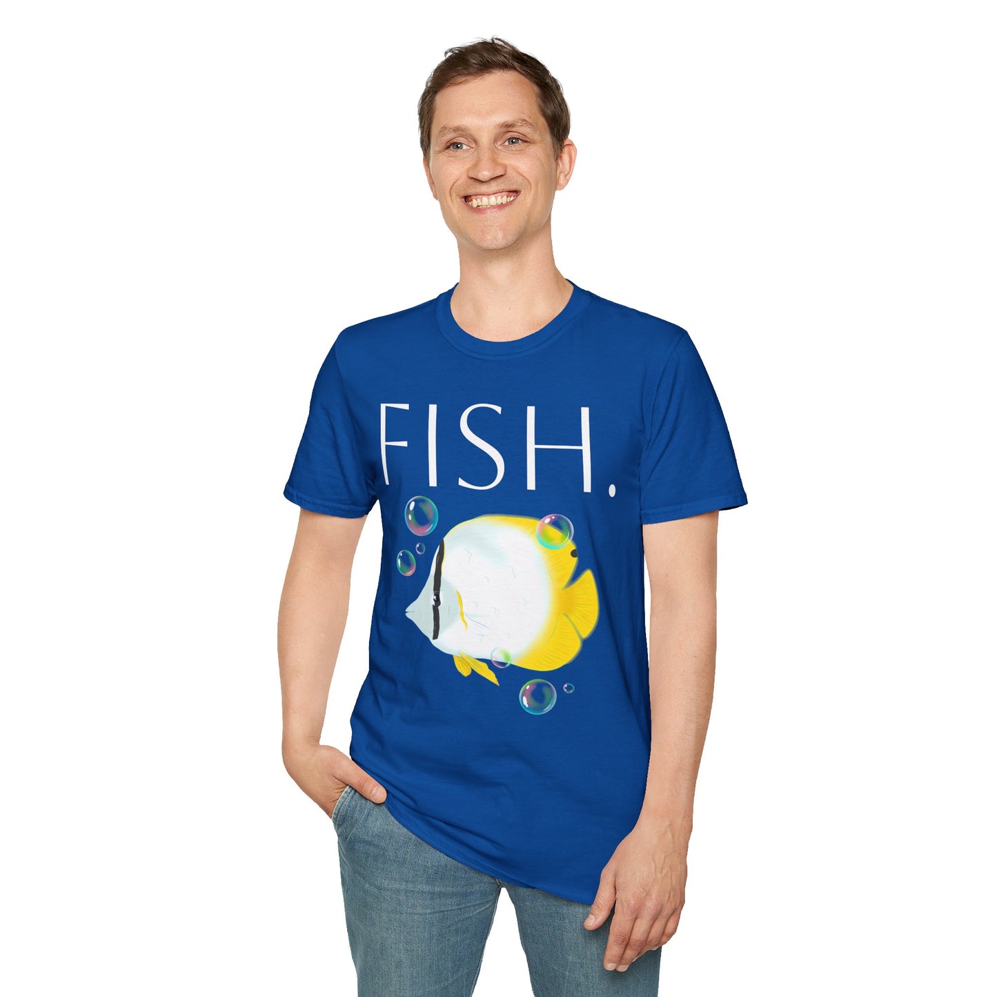 Fish — Tropical Angelfish Design with Bubbles